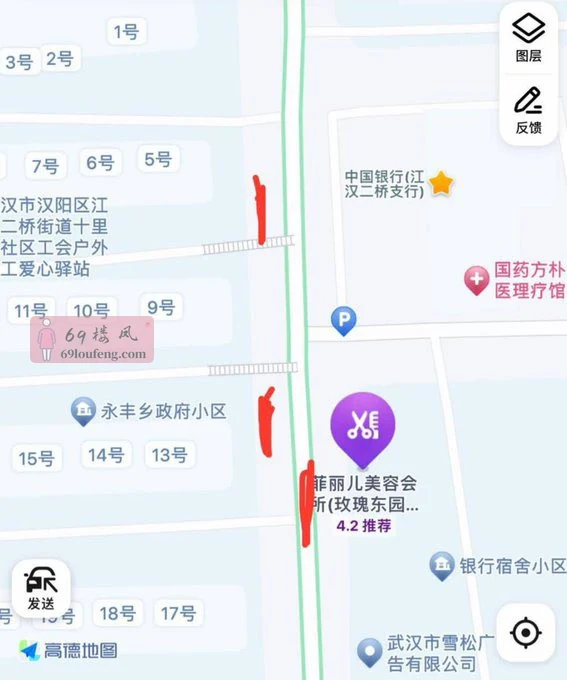 导航到菲丽儿美容会所门口 - 湖北-武汉 楼凤实拍第1张